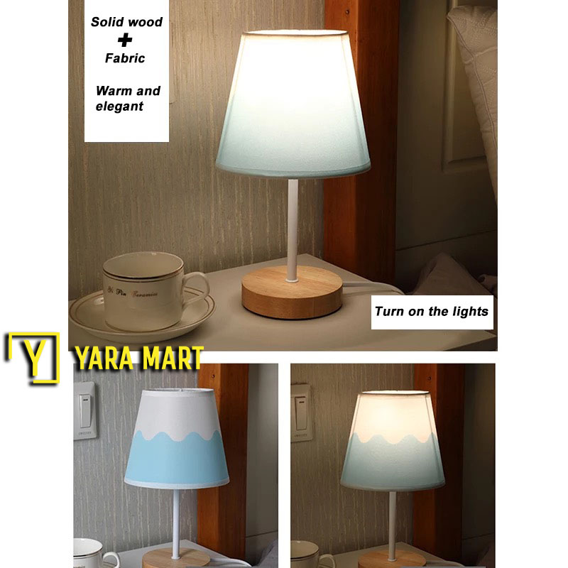3 Design Bedside Lamp with  Wooden Base